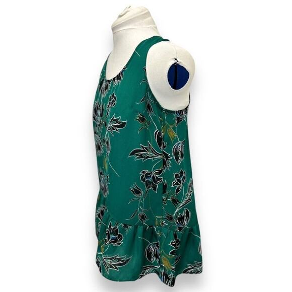 Cabi Womens Green Floral Sleeveless Top With Peplum Hem M Polyester - Picture 2 of 9